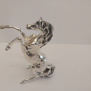 silver plated mustang figurine